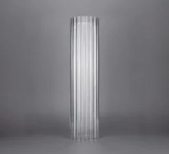 Abat-jour, cylindrique en verre strié, transparent, Ø9,6cm, H37,5cm - DCW éditions Paris