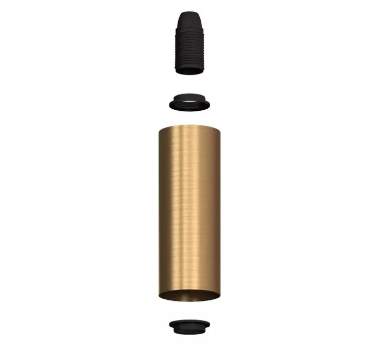 Accessoires*Creative Cables Abat-jour seul, Tub-E14 avec douille à double bague, , L6cm, H15,3cm - bronze satiné