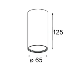 Plafonnier & Spot*Modular Abat-jour, Tetrix Tube Surface 65 125 1x, , IP55, LED, K, lm, Ø6,5cm, H12,5cm - noir