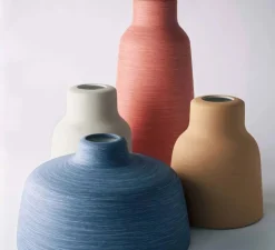Accessoires*Creative Cables Abat-jour Vaso Materia, série vase céramique, , Ø13cm, H15cm - bleu