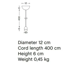 Accessoire, Cord set 4m avec rosace et douille E27, noir, Ø12cm, H6cm - HAY
