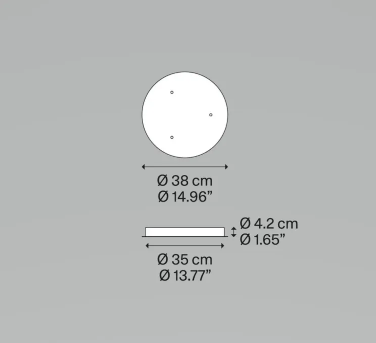 Accessoire, Rosace 3 lights, blanc mat, Ø38cm, H4,2cm - Lodes