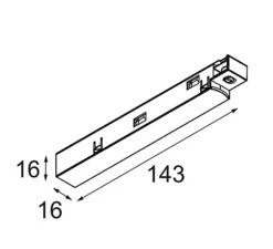 Accessoires, Alimentation Pista 48 V, blanc, L14,3cm, H1,6cm - Modular