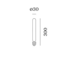 Ampoule*Wever&Ducré Accessoires, Ampoule E27, Lamp LED T30-300, , Ø3cm, H30cm - transparent
