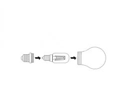 Accessoires, ampoule LED, E27, transparent et noir, LED, 2700K, 200lm, Ø6cm, H11,2cm - ZANGRA