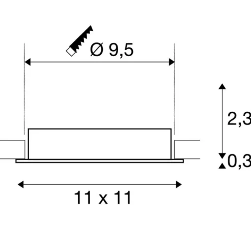 Accessoires, cadre de montage NEW TRIA 95, blanc, L11cm, H2,6cm - SLV