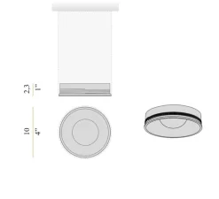 Accessoires, Collerette pour plafonnier 432 Ways, blanc, Ø10cm, H2,3cm - Panzeri