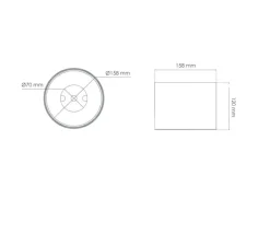 Plafonnier & Spot*Solum Accessoires, Decociel, support d'installation en saillie pour plafond en béton, , Ø15,8cm, H12cm - Noir