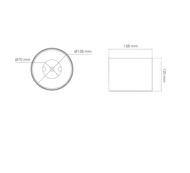 Plafonnier & Spot*Solum Accessoires, Decociel, support d'installation en saillie pour plafond en béton, , Ø15,8cm, H12cm - Noir