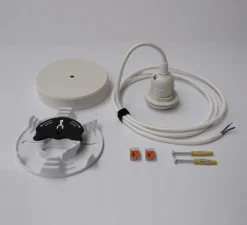 Accessoires|Rosace & Câble*Alucyne Accessoires, Kit K.no.P, sans fiche DCL, câble 2m, , Ø12,5cm, H2,7cm - blanc