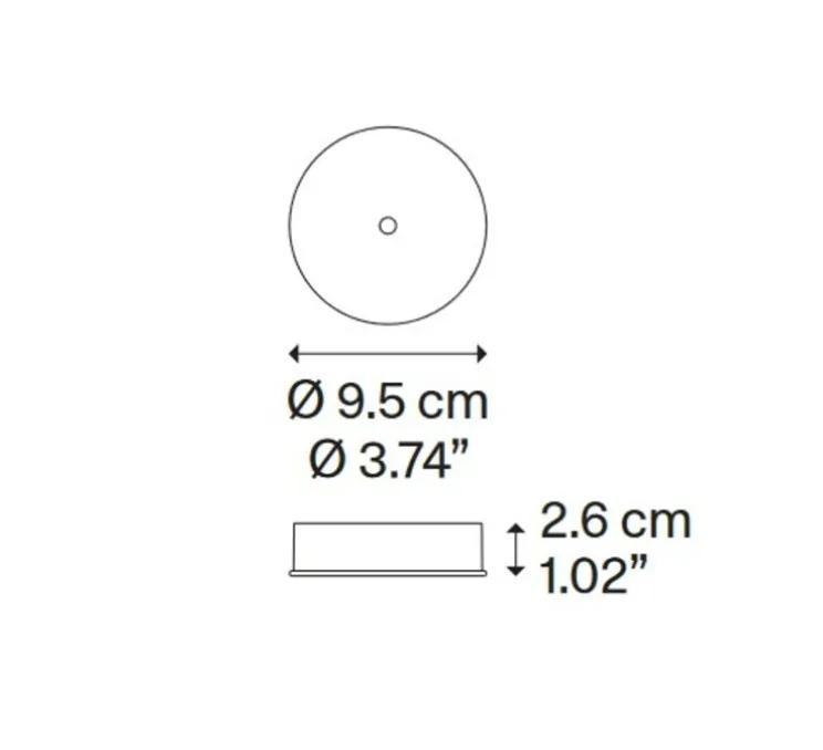 Accessoires, Rosace Single Mini, chrome, Ø9,5cm, H2,6cm - Lodes