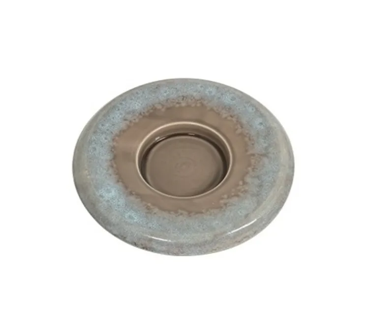 Accessoires, socle en céramique, Pina, Sable, bleu clair, Ø24,5cm, H3,3cm - Zafferano
