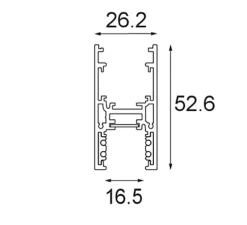 Accessoires, Track 48V Profile Surface High, blanc, L200cm, H5,26cm - Modular