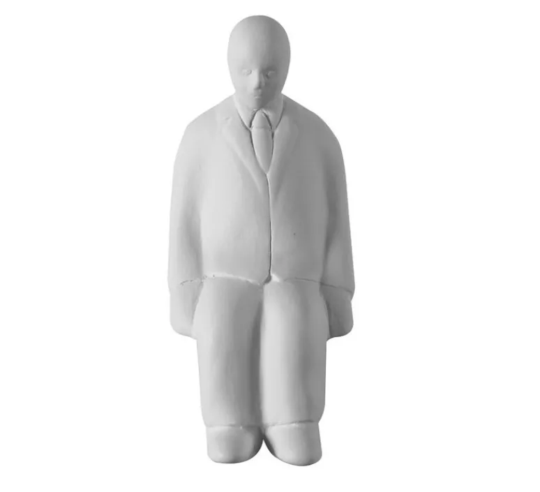 Accessoires*Karman Accessoires, Umarell, personnage assis, , Ø5cm, H13cm - blanc mat