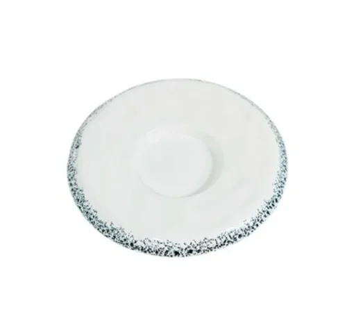 Accessoires,socle en céramique, Pina, blanc & noir, Ø24,5cm, H3,3cm - Zafferano