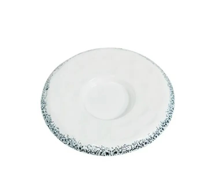 Accessoires,socle en céramique, Pina, blanc & noir, Ø24,5cm, H3,3cm - Zafferano
