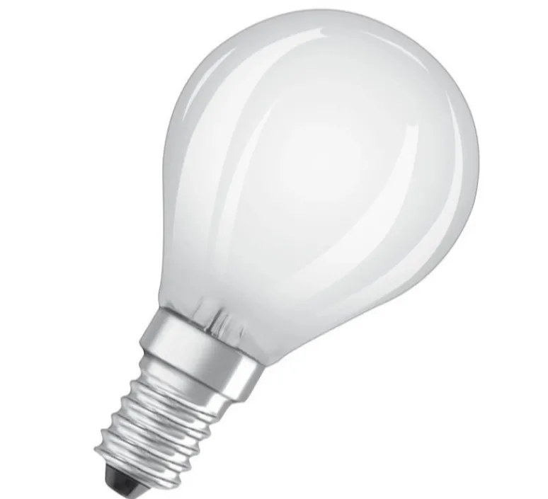 Ampoule*Osram Ampoule, E14, dépolie, LED, 4W, 2700K, 470lm, Ø4,5cm, H7,7cm - blanc