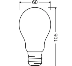 Ampoule, E27, filament, LED, 7W, 2700K, 806lm, dimmable, Ø6cm, H10,6cm - Osram