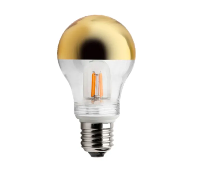 Ampoule*Zangra Ampoule, E27, Miroir Capuchon, blanc, or, dim, LED, 2200K, 200lm, Ø6cm, H11,2cm - verre, or