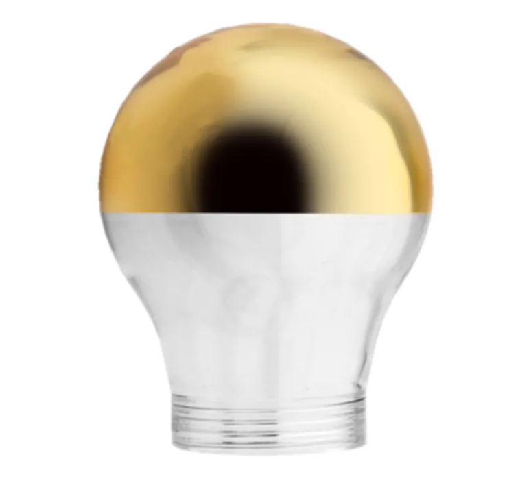 Ampoule*Zangra Ampoule, E27, Miroir Capuchon, blanc, or, dim, LED, 2200K, 200lm, Ø6cm, H11,2cm - verre, or