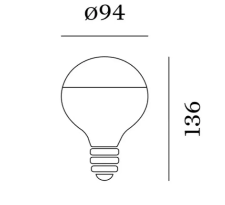 Ampoule, E27, Mirro G95, or, Ø9.5cm, LED, 5.6W, 464lm, 2700k - Wever&Ducré