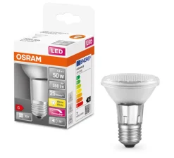 Ampoule, E27, PAR20 36°, transparent, LED, 6,4W, 2700K, 350lm, dimmable, Ø6,5cm, H8,8cm - Osram