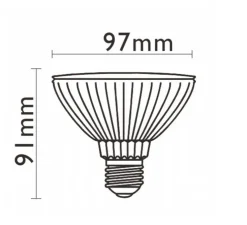 Ampoule E27, PAR30, non variable, transparent, LED, 3000K, 780lm, Ø9,7cm, H9,1cm - Marino Cristal