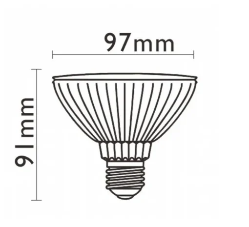 Ampoule E27, PAR30, non variable, transparent, LED, 3000K, 780lm, Ø9,7cm, H9,1cm - Marino Cristal