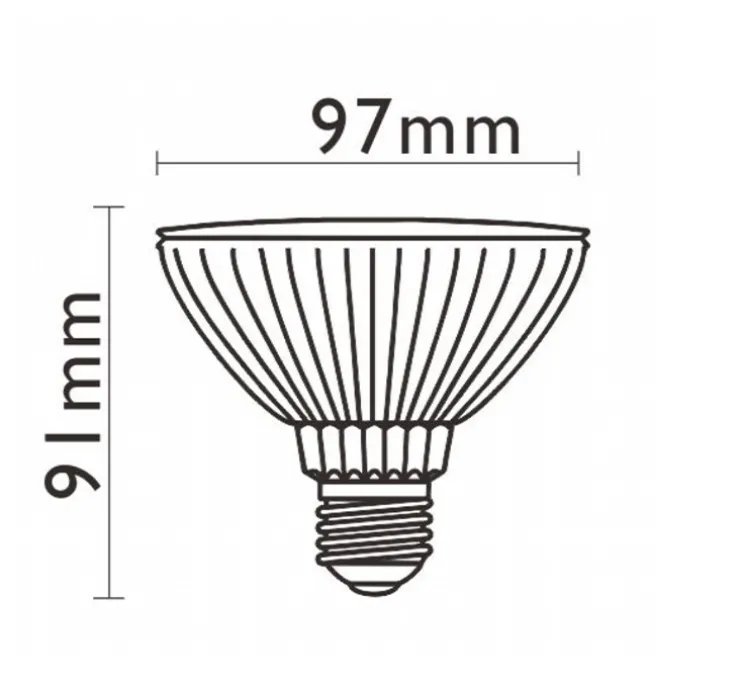Ampoule E27, PAR30, non variable, transparent, LED, 3000K, 780lm, Ø9,7cm, H9,1cm - Marino Cristal