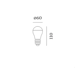 Ampoule*Wever&Ducré Ampoule E27 QA60, Mirr, , Ø6cm, H11cm, LED, 2200k, 400lm, 6W - or