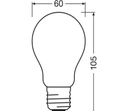 Ampoule, E27, Super Star, Classic A, filament, LED, 5,9W, 2700K, 806lm, dimmable, Ø6cm, H10,5cm - Osram