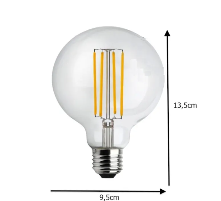 Ampoule*Zangra Ampoule filament, E27, LED, 4W, 2700K, 500lm, dimmable, H13,5cm, Ø12,5cm - transparent