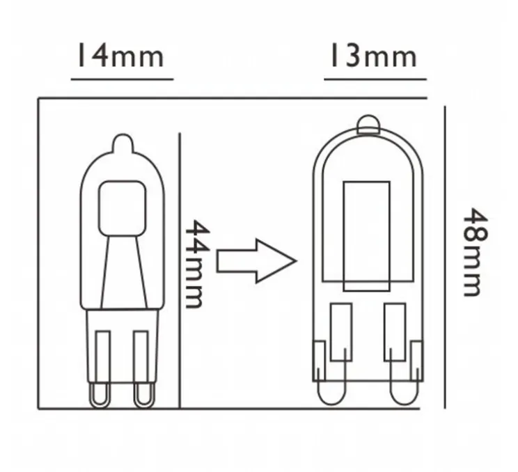 Ampoule, G9, LED, 2700K, 240lm, non-variable, L1,4cm, H4,8cm - Marino Cristal