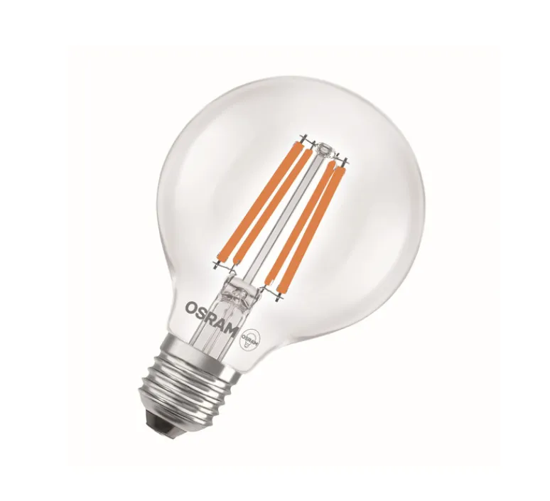 Ampoule*Osram Ampoule LED, E27, Classic Globe 80 energy efficiency, , 2700K, 470 lm, Ø8cm, H11,5cm - transparent