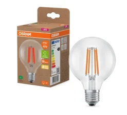 Ampoule*Osram Ampoule LED, E27, Classic Globe 80 energy efficiency, , 2700K, 470 lm, Ø8cm, H11,5cm - transparent