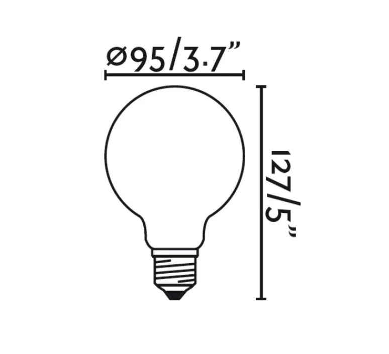 Ampoule*Faro Ampoule LED, E27, Filament Amber, 2200k, 400lm, 4w, Ø9,5cm, H13,8cm - ambre