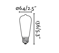 Ampoule LED, E27, Pebetero, 2700k, 470lm, H13,6cm, Ø6,4cm - FARO