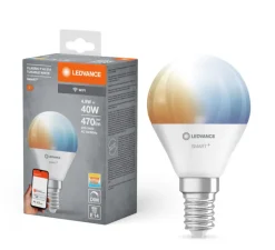 Ampoule*Ledvance Ampoule LED, E14, Smart Wifi Mini, , dim, 4,9W, 2700-6500K, 470 lm, Ø4,7cm, H9,2cm - transparent
