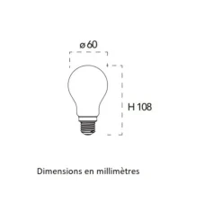 Ampoule LED, E27, Standard, blanc mat, 3000K, 1050 lm, Ø6cm, H10,8cm - Nedgis