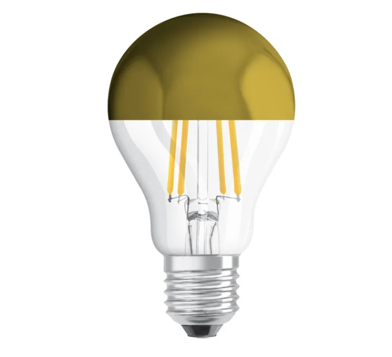 Ampoule*Osram Ampoule LED, E27, Star Classic A 35, calotte or, 2700K, 400 lm, Ø6cm, H10,5cm - or et transparent