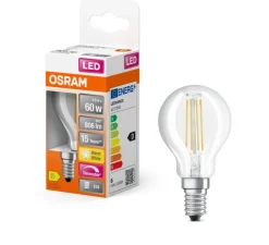 Ampoule LED, E14, Superstar Classic P 60, Transparent, dim, 2700K, 806 lm, Ø4,5cm, H7,7cm - Osram