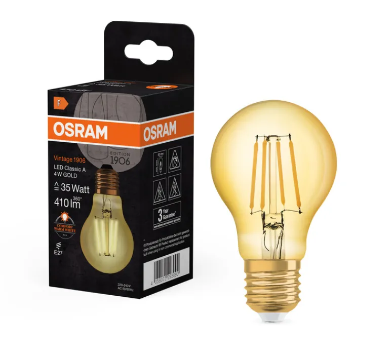 Ampoule*Osram Ampoule LED, E27,Classic A 35, , 4W, 2400K, 410 lm, Ø6cm, H10,5cm - or