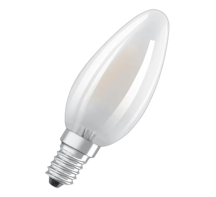 Ampoule LED, E14,Classic B 40, dépolie, 4,9W, 2700K, 470 lm, CRI >97, Ø3,7cm, H10cm - Osram
