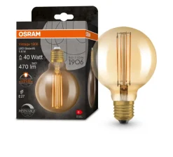 Ampoule*Osram Ampoule LED, E27,Globe 95, , dim, 5,8W, 2200K, 470 lm, Ø9,5cm, H13,8cm - or