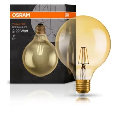 Ampoule*Osram Ampoule LED, E27,Globe 22, , 2,5W, 2400K, 220 lm, Ø12,4cm, H16,8cm - or