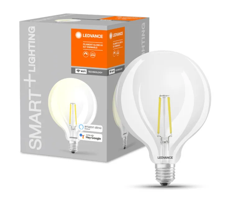 Ampoule LED, E27,Smart Wifi Globe 60, transparent, dim, 2700K, 806 lm, Ø12,4cm, H16,8cm - Ledvance