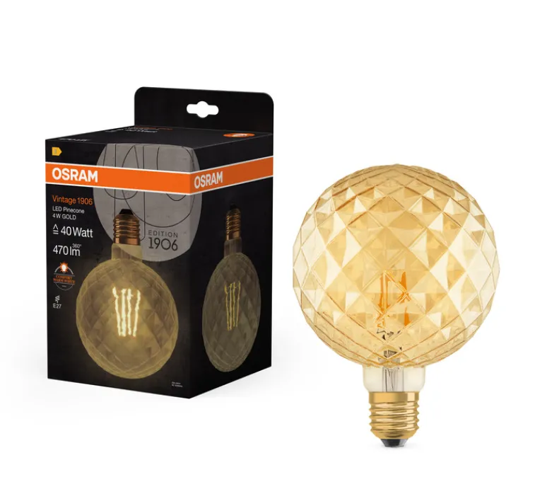 Ampoule*Osram Ampoule LED, E27,Vintage 1906, Big Globe 40, , 4W, 2200K, 470 lm, Ø12,5cm, H16,8cm - or