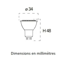 Ampoule LED, GU10, Conique, blanc, 3000K, 320 lm, Ø3,4cm, H4,8cm - Nedgis