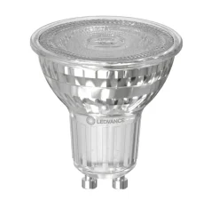 Ampoule LED, GU10, PAR16 50 36°, Transparent, dim, 3000K, 350 lm, CRI >90, Ø5cm, H5,4cm - Ledvance