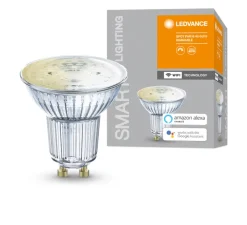 Ampoule LED, GU10, Smart Wifi Spot, transparent, dim, 4,9W, 2700K, 350 lm, Ø5cm, H5,5cm - Ledvance